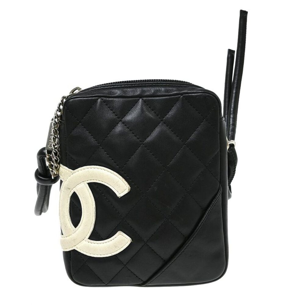 Chanel Cambon Crossbody Bag Quilted Leather Black Leather Shoulder Bag Bag